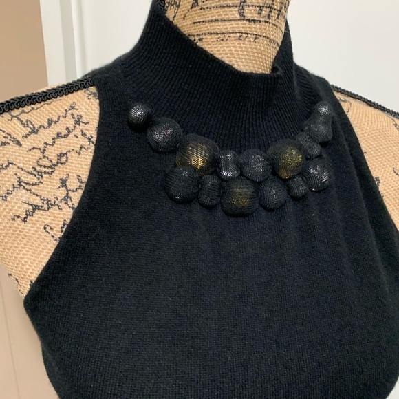 Vince Sleeveless Cashmere Beaded Sheath Dress M - Picture 3 of 9